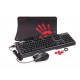 Комплект Bloody B1700, клавіатура+миша+килимок, Black, USB