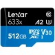 Карта памяти microSDXC, 512Gb, Lexar High-Performance 633x, SD адаптер (LSDMI512BB633A)