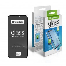 Защитное стекло для Apple iPhone 15, ColorWay, Black, Glue Anti-Spy, Full Cover (CW-GSFGASAI15-BK)