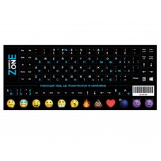 Наліпка на клавіатуру SampleZone, Blue/White, непрозора, Укр / Рус / Англ (SZ-BK-BS)