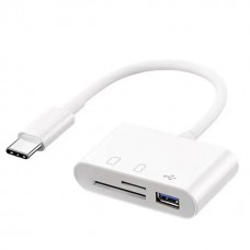 Картридер зовнішній USB 3.1 Type-C - 1xUSB 3.0 / SD / microSD, White, 20 см (TK3in1W20)