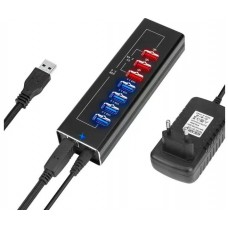 Концентратор USB 3.0 Dynamode, Black, 7xUSB 3.0, блок питания (DM-UH-P405-G)