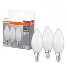 Лампа світлодіодна E14, 4.9 Вт, 4000K, B40, Osram, 470 Лм, 220V, 3 шт (4058075429680)