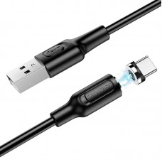 Кабель USB <-> USB Type-C, Borofone BX41, Black, 1 м, магнітний