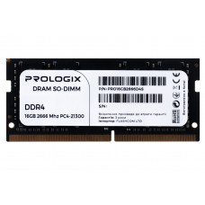 Память SO-DIMM, DDR4, 16Gb, 2666 MHz, ProLogix, 1.2V, CL19 (PRO16GB2666D4S)