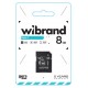 Карта памяти microSDHC, 8Gb, Wibrand, Class 4, SD адаптер (WICDC4/8GB-A)