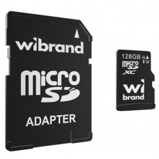 Карта пам'яті microSDXC, 128Gb, Wibrand, SD адаптер (WICDHU3/128GB-A)