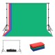 Набір фонів із кріпленням Puluz PKT5205 зелений, синій, червоний (290x200 см)
