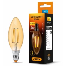 Лампа светодиодная E14, 4 Вт, 2200K, C37, Videx Filament, 360 Лм, 220V (VL-C37FA-04142)