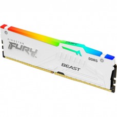 Память 16Gb DDR5, 6000 MHz, Kingston Fury Beast RGB (XMP), White (KF560C40BWA-16)