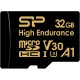 Карта памяти microSDHC, 32Gb, Silicon Power High Endurance, SD адаптер (SP032GBSTHDV3V1HSP)