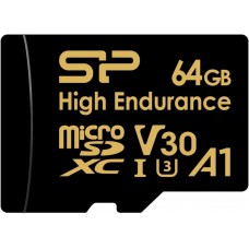 Карта памяти microSDXC, 64Gb, Silicon Power High Endurance, SD адаптер (SP064GBSTXDV3V1HSP)