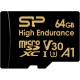 Карта пам'яті microSDXC, 64Gb, Silicon Power High Endurance, SD адаптер (SP064GBSTXDV3V1HSP)