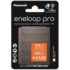 Аккумулятор AA, 2500 mAh, Panasonic Eneloop Pro, 4 шт, 1.2V, Blister, кейс (BK-3HCDEC4CP)