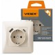 Розетка одинарная Videx Binera, Cream, с заземлением, Type-C + USB (VF-BNSK1GUC-CR)