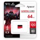 Карта памяти microSDXC, 64Gb, Apacer Gaming Card, без адаптера (AP64GMCSX10U7-RAGC)