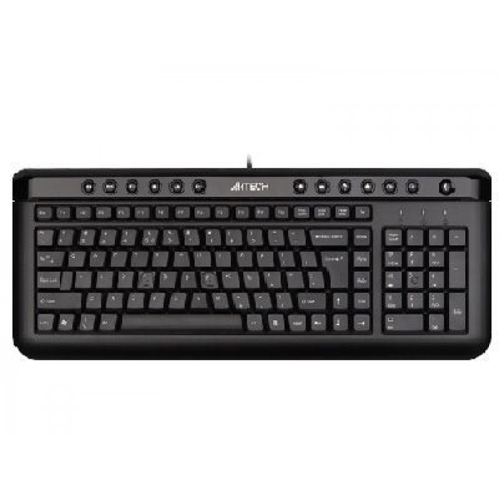 Клавіатура A4tech KL-40-R USB Black, X-slim Rus+Ukr. K/b Black.13 горячих клавиш.Лазерная гравировк