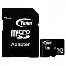Карта памяти microSDHC, 8Gb, Class10, Team, SD адаптер (TUSDH8GCL1003)