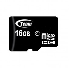 Карта пам'яті microSDHC, 16Gb, Class4, Team, SD адаптер (TUSDH16GCL403)