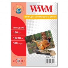 Фотопапір WWM, глянсовий 13х18, 180 г/м², 100 арк (G180.P100/C)