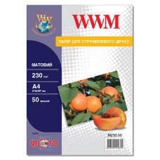 Фотобумага WWM, матовая, A4, 230 г/м², 50 л (M230.50)