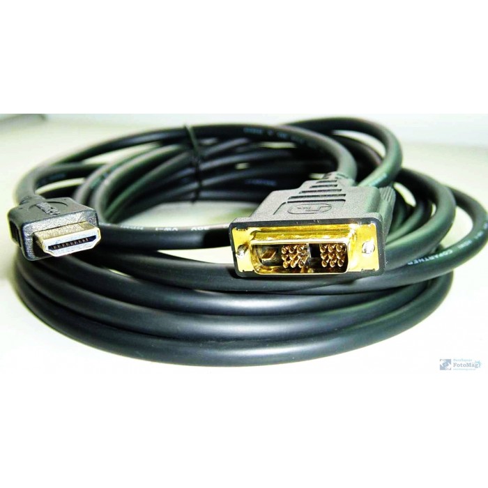 Кабель HDMI на DVI 3 м. HDMI-DVI (Black&White), Y-Y