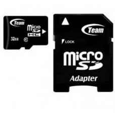Карта памяти microSDHC, 32Gb, Class10, Team, SD адаптер (TUSDH32GCL1003)