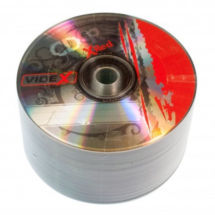 Диск CD-R 50 Videx X-Red, 700Mb, 52x, Bulk Box