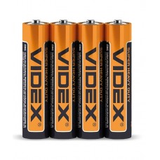 Батарейка AAA (R03), солевая, Videx, 4 шт, 1.5V, Shrink