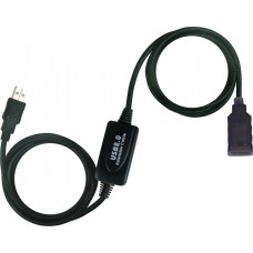 Кабель-удлинитель USB 25 м Viewcon VV043 AM/AF Black, активный (VV043-25M)