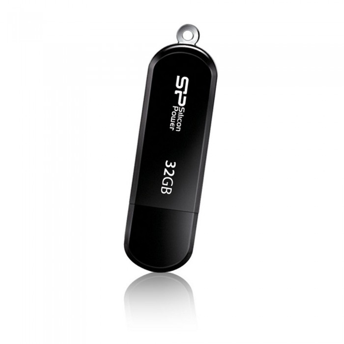 USB Flash Drive 32Gb Silicon Power LuxMini 322 Black / 25/15Mbps / SP032GBUF2322V1K