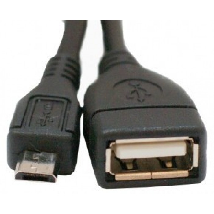 Кабель USB - micro USB 0.1 м ATcom Black, OTG  подовжувач (3792)