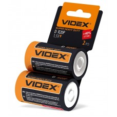 Батарейка D (R20), сольова, Videx Excellent!, 2 шт, 1.5V, Shrink Card  (R2OP/D 2pcs SHRINK Card)