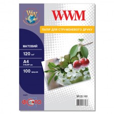 Фотобумага WWM, матовая, A4, 120 г/м², 100 л (M120.100)