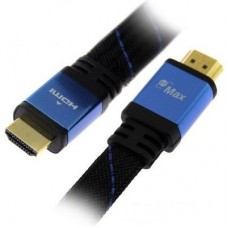 Кабель HDMI - HDMI 10 м HQ-Tech Black/Blue, V1.4, позолочені конектори (HDM-040-100)