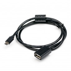 Кабель USB 2.0 - 0.8м AF/Micro 5P OTG ATcom, подовжувач, чорний