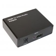 Адаптер HDMI (F) - VGA (F) + 2xRCA (F), Atcom, Black, блок живлення (15272)