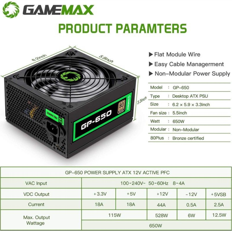 GameMax GP-650, Black
